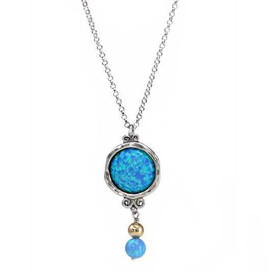 Silver Necklace with Opal