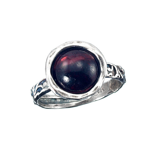 Silver and Garnet Ring