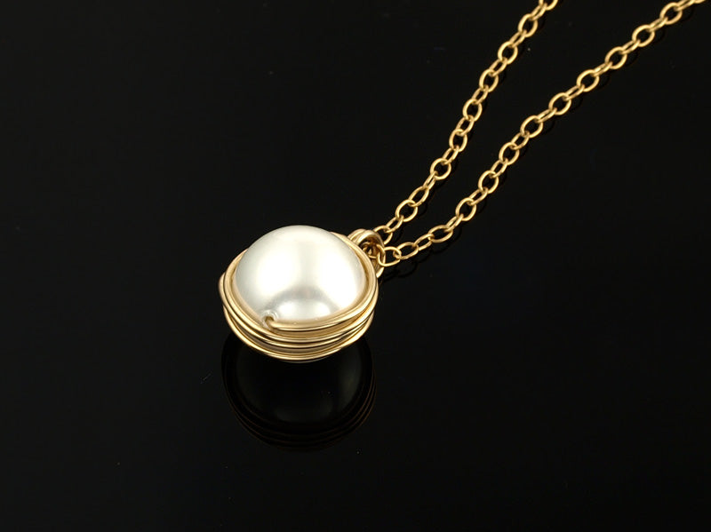 Gold Filled Necklace with Pearl