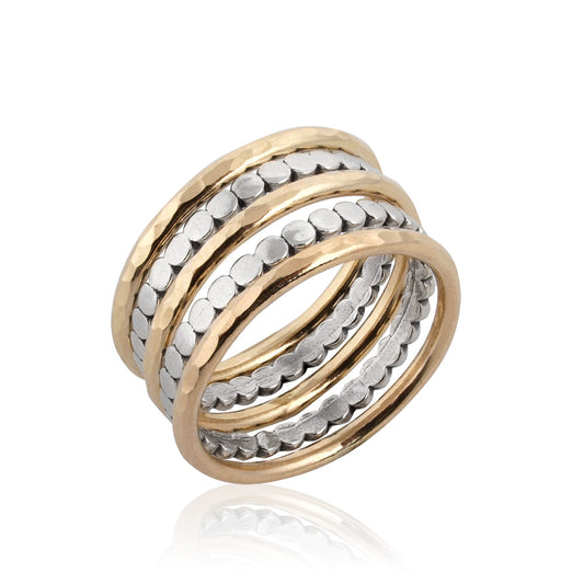 Silver and Gold Filled Stack Ring