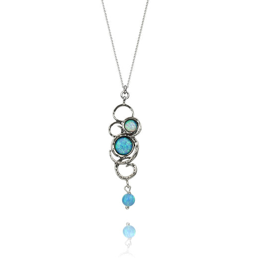 Silver Necklace with Opal