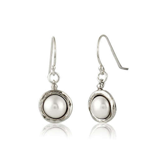 Silver Earrings with Pearl