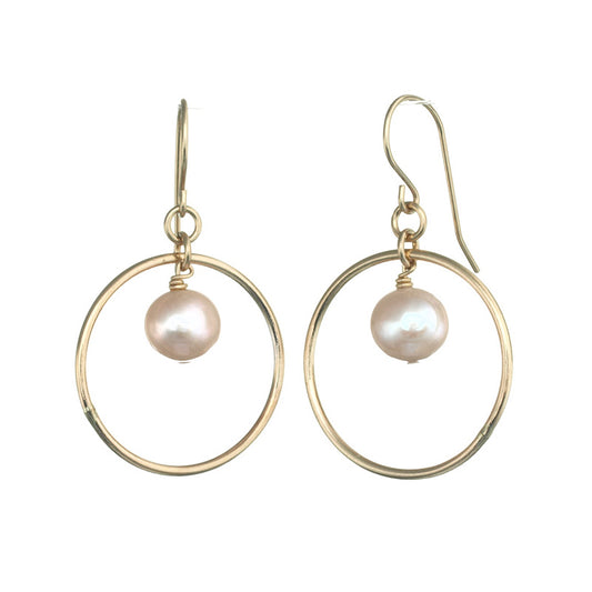 Gold Filled Earrings With Pearl