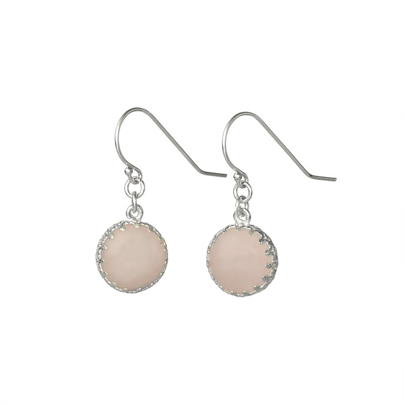 Silver Earrings with Rosequartz