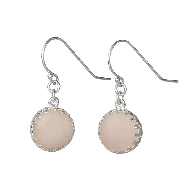 Silver Earrings with Rosequartz