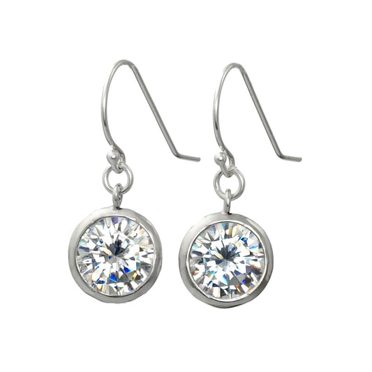 Silver Earrings with Zircon