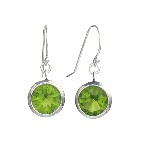 Silver Earrings With Peridot Zircon