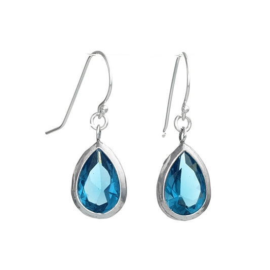 Silver Earrings With Topaz Zircon