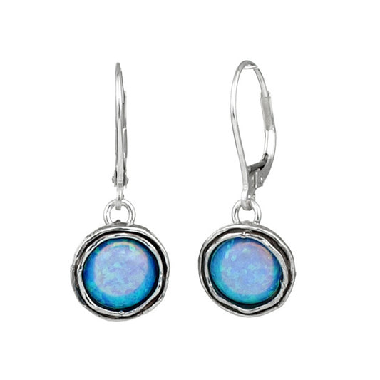 Silver and Opals Earrings