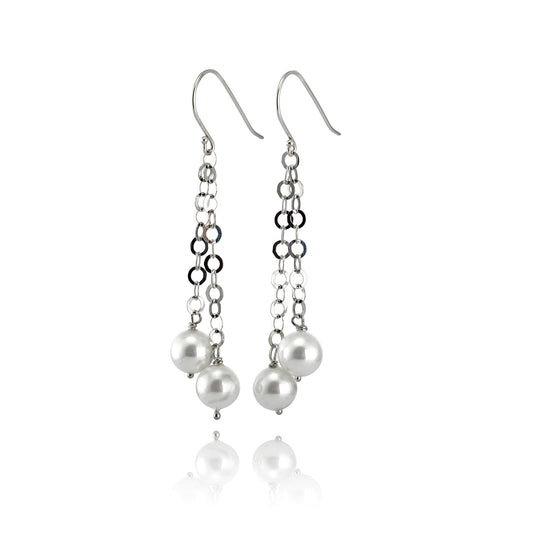 Silver Earrings with Pearl