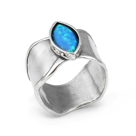 Silver Ring With Opal