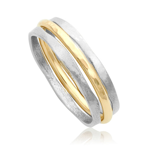 Silver And Gold Filled Stack Ring