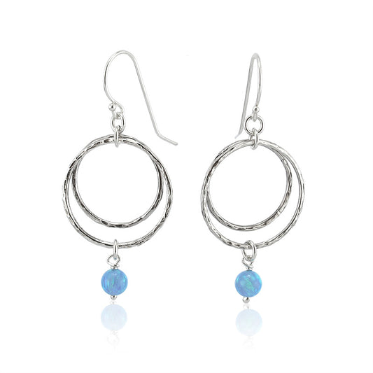 Silver Earrings with Opal