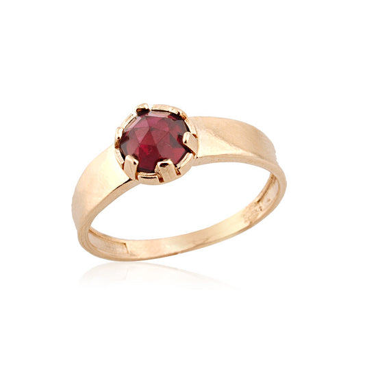 Gold filled ring, garnet