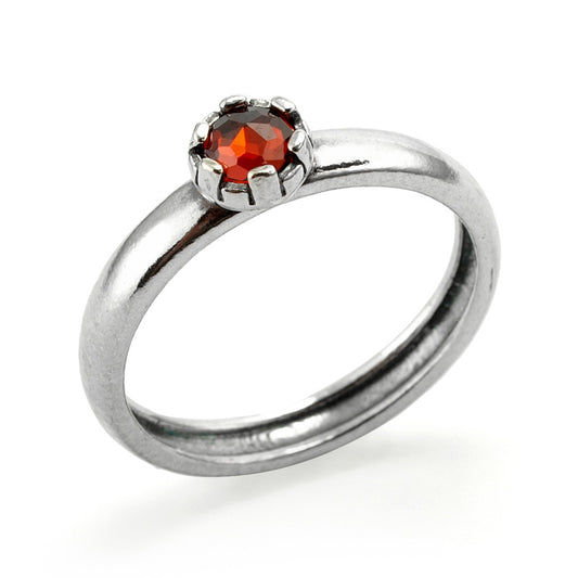 Silver Ring with Garnet