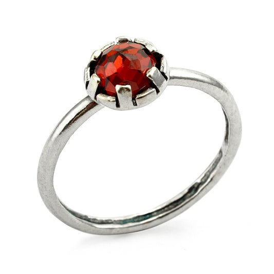 Silver Ring with Zircon Garnet