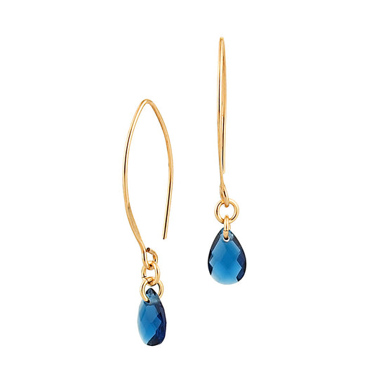 Gold filled earrings with blue Zircon