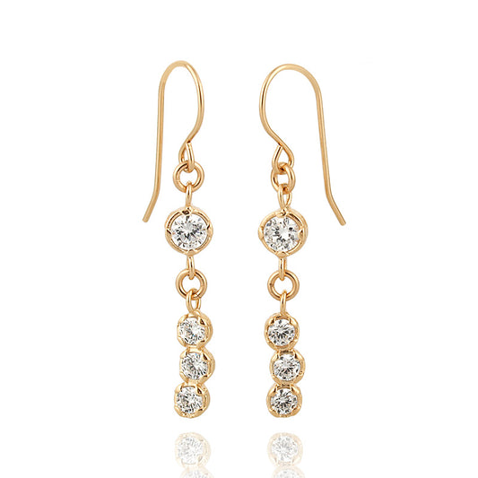 Gold filled earrings with Zircon