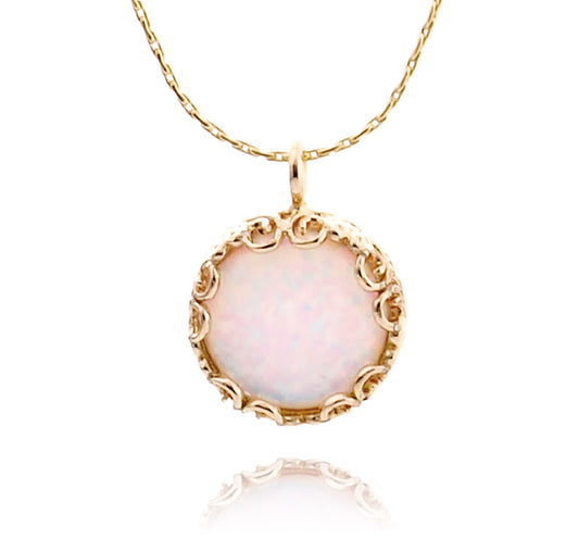 Vermeil Necklace with White Opal