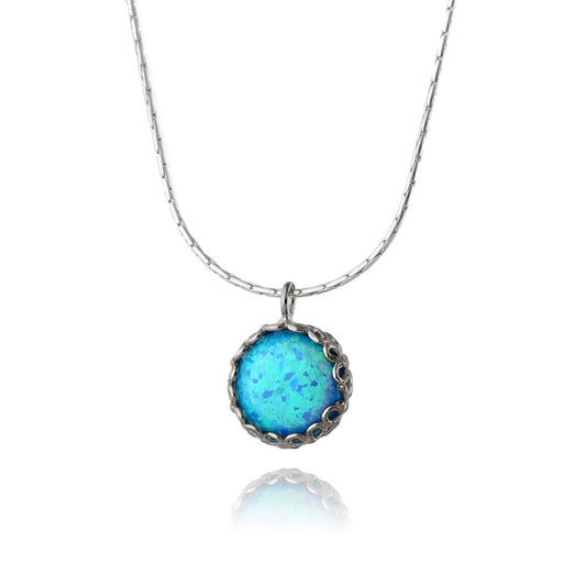 Silver Necklace with Opal