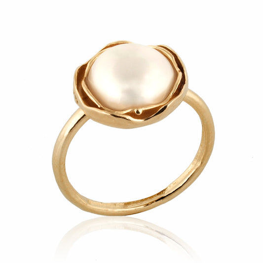 Gold Filled Ring with Pearl