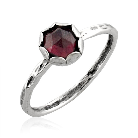 Silver Ring with Garnet