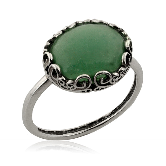 Silver Ring with Aventurine