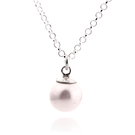 Silver Necklace with Pearl