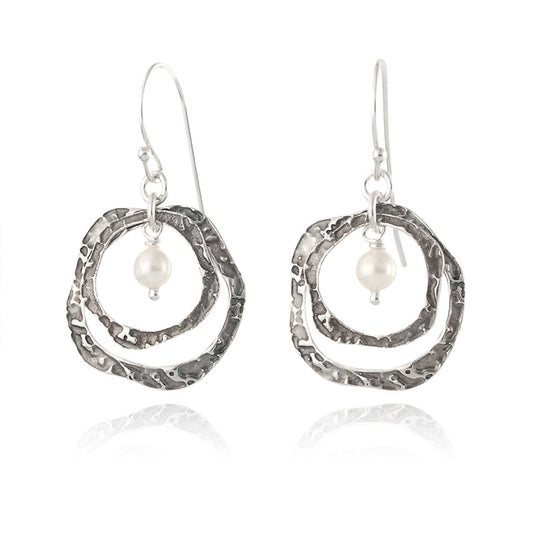 Silver Earrings with Pearl