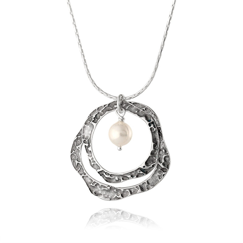 Silver Necklace with Pearl