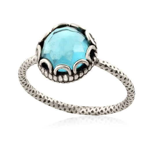 Silver Ring with Blue Topaz