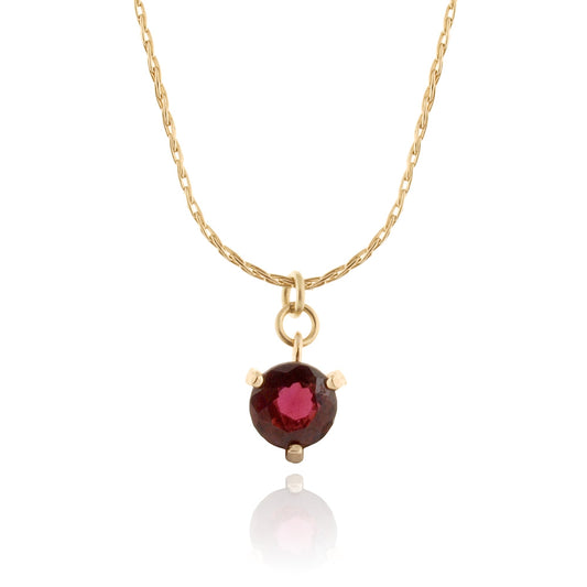 Gold Filled Necklace with Garnet