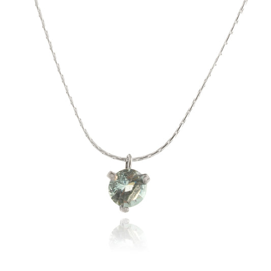 Silver Necklace with Aquamarine