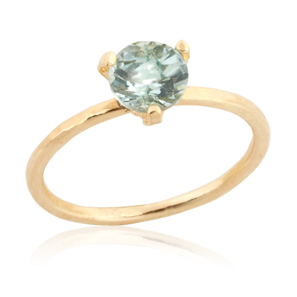 14K Gold Ring with Aquamarine