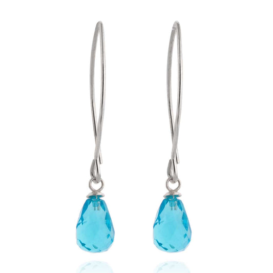 Silver Earrings with Blue Topaz