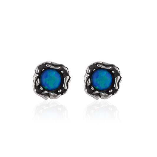 Silver Earrings with Opal