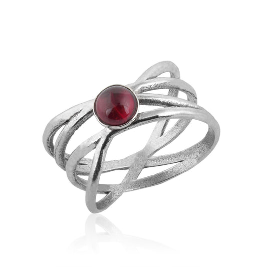 Silver Ring with Garnet