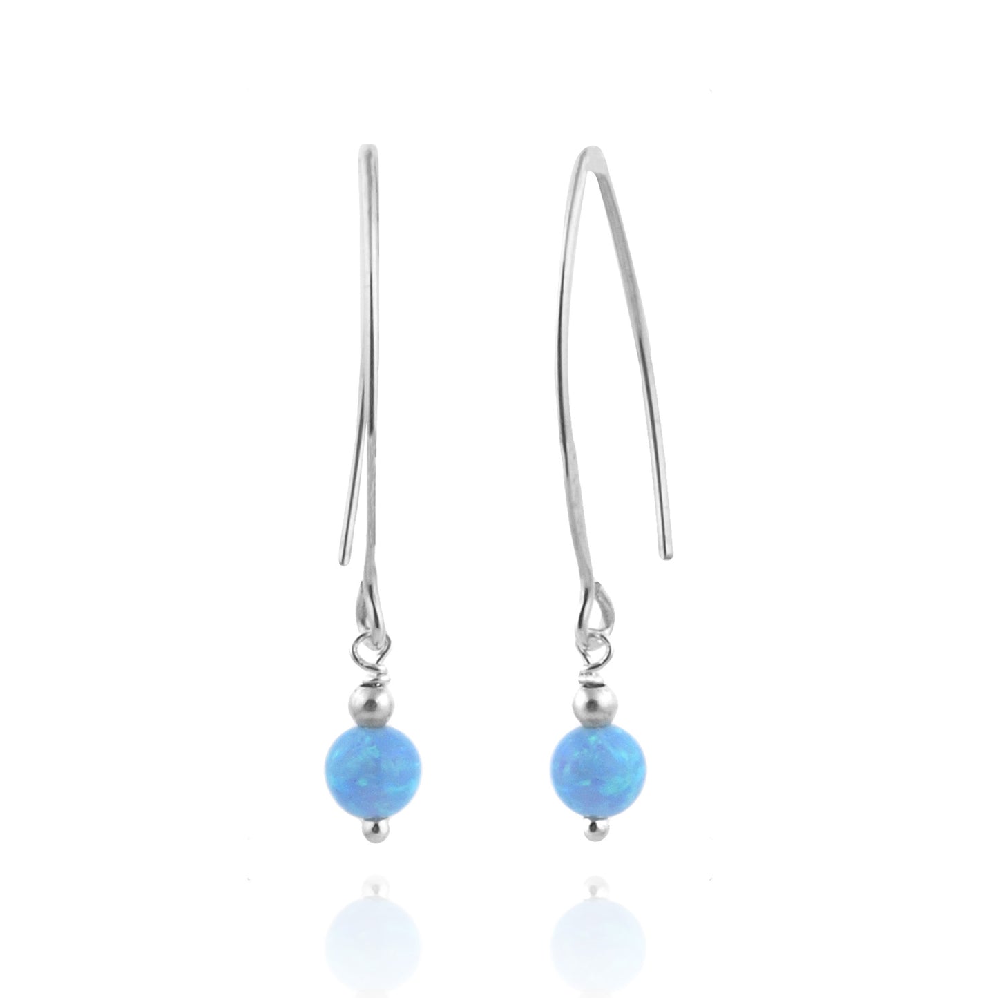 Silver Earrings with Opal