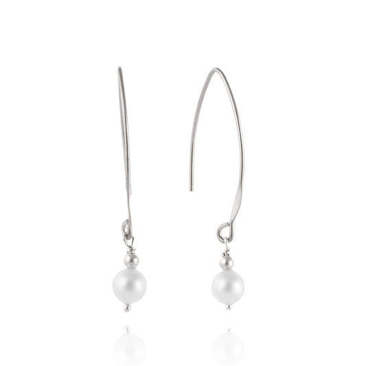 Silver Earrings with Pearl