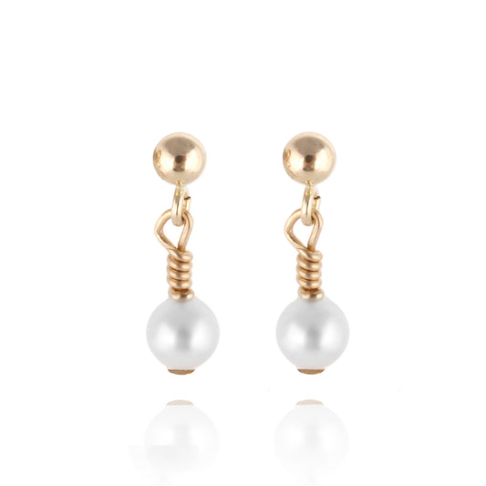 Gold Filled Earrings with Pearl