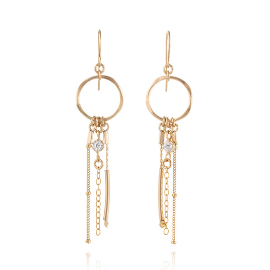 Gold Filled Earrings with Zircon