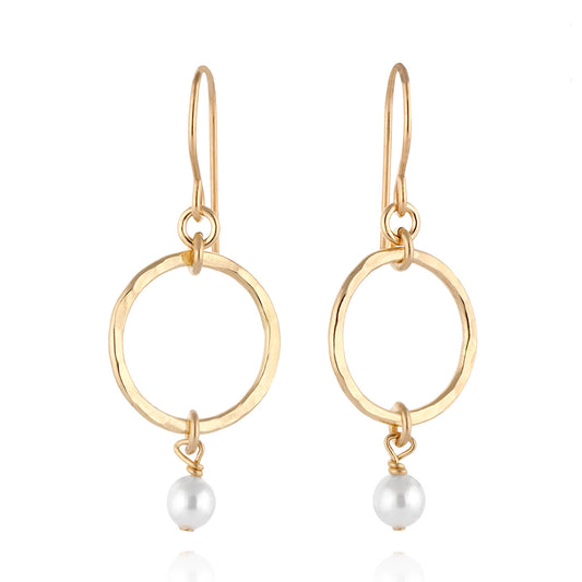 Gold Filled Earrings with Pearl