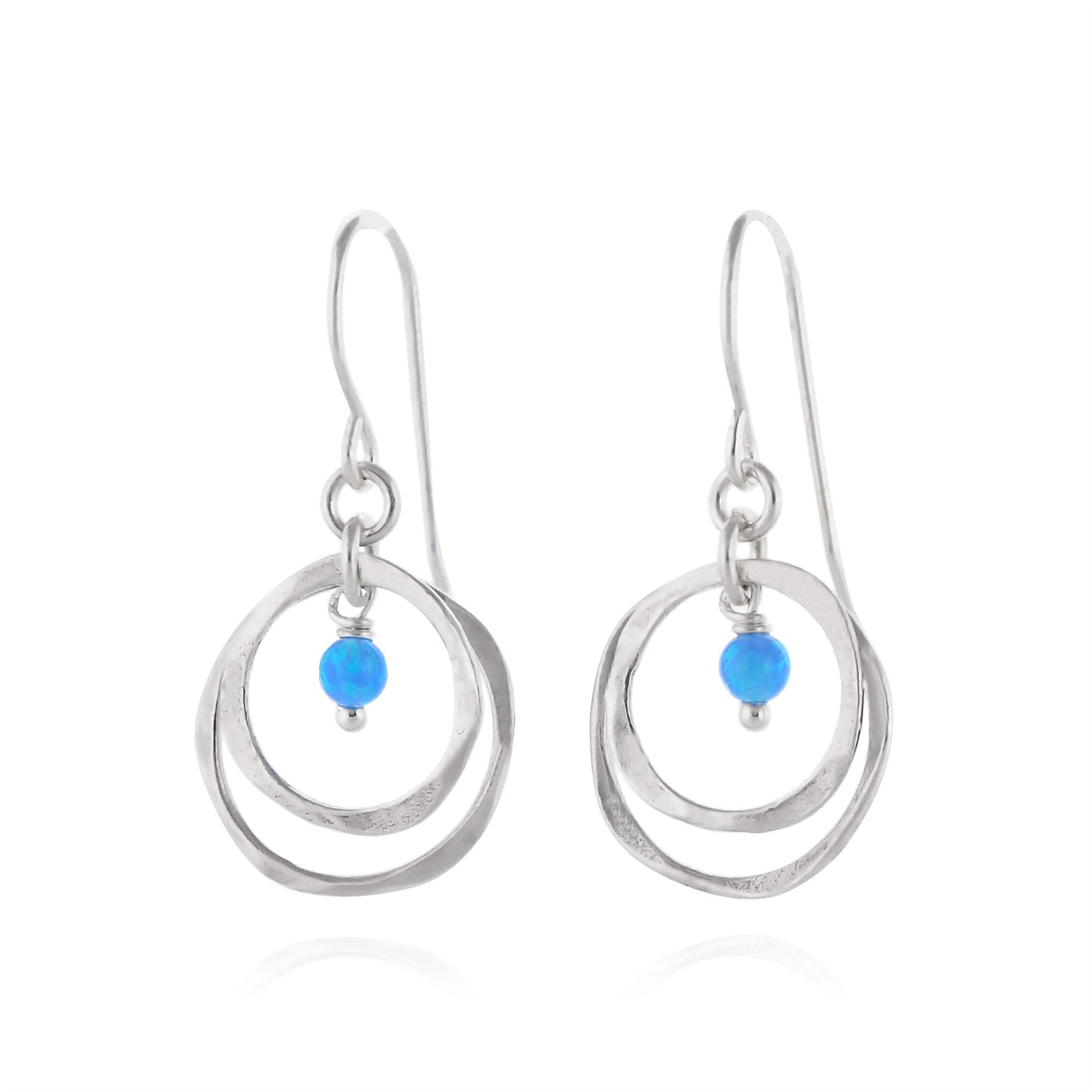 Silver Earrings with Opal