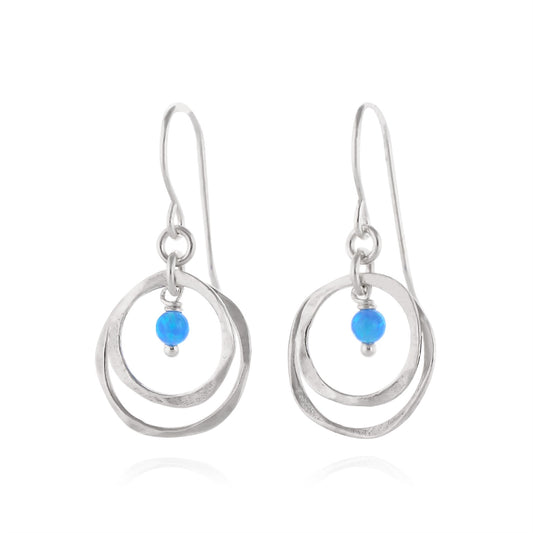 Silver Earrings with Opal