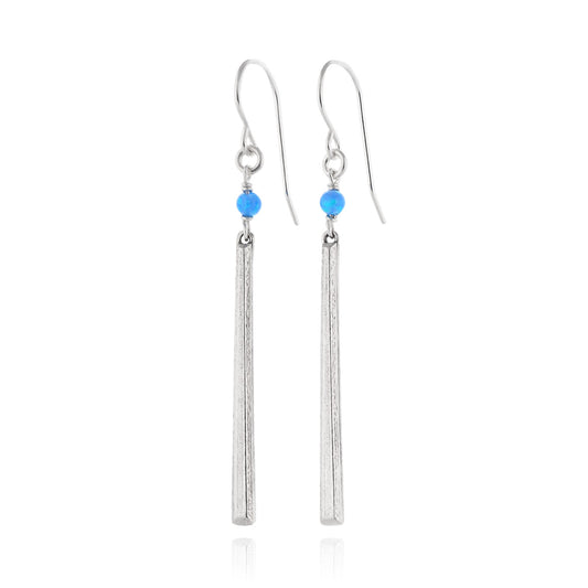 Silver Earrings with Opal