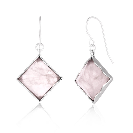 Silver Earrings with Cherry Quartz