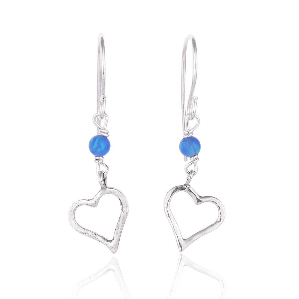 Silver Earrings with Opal