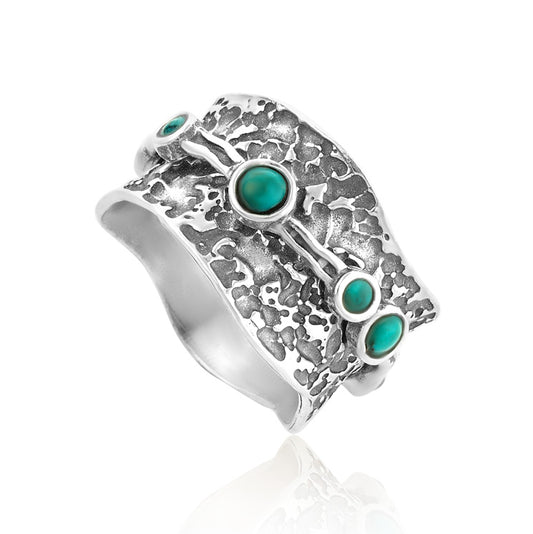 Silver Spinning Ring whith Turquoise