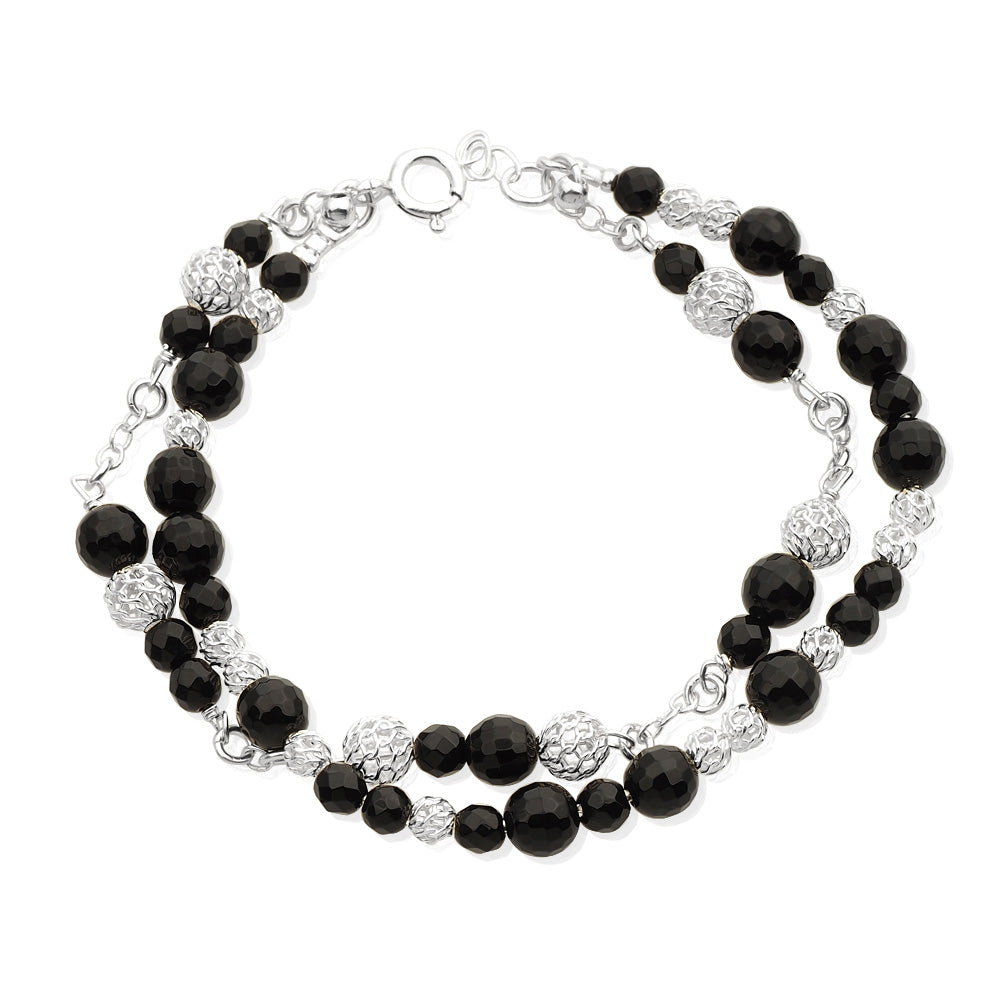 Silver Brcelet with Onyx