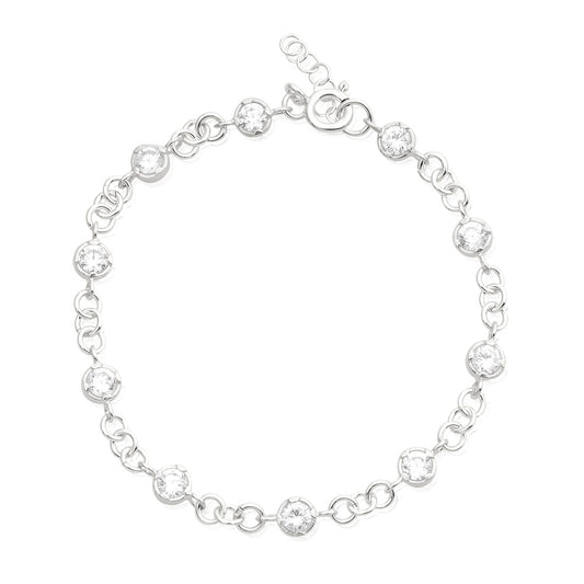 Silver Bracelet with Zircon